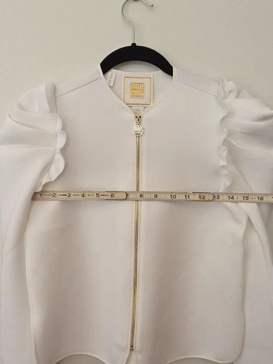 Emily McCarthy Ava Scuba Jacket White Gold Zip XS | NWOT - Picture 8 of 11